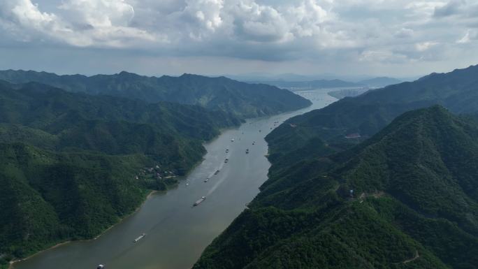 航拍森林 河流 大运河