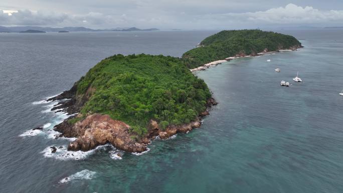 泰国普吉蜜月岛屿海滨自然风光航拍