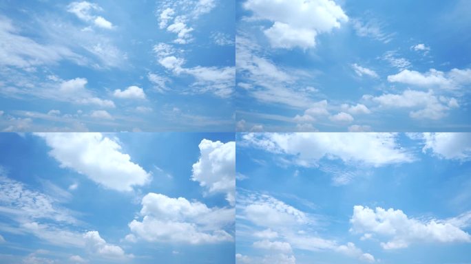 唯美天空蓝天白云延时云朵飘动夏天小清新云