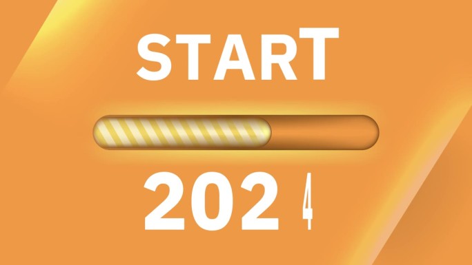 开始2024进度加载条橙黄色背景