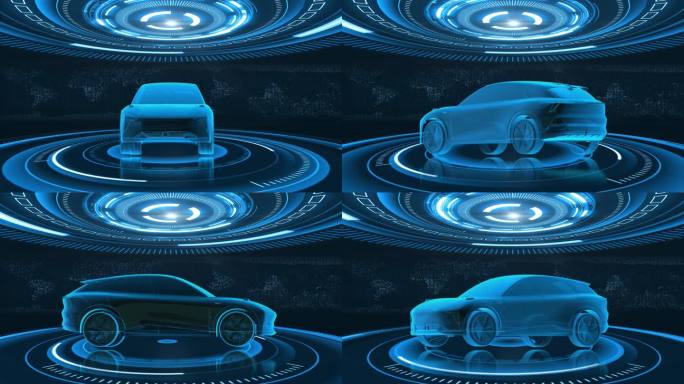 集度新能源车全息蓝色科技视频素材