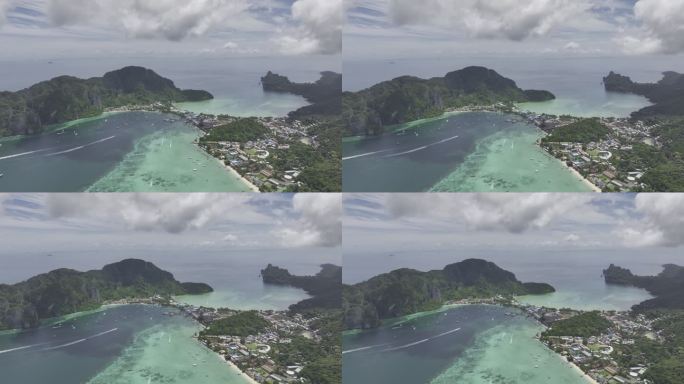 HDR航拍泰国甲米大皮皮岛海滨自然风光