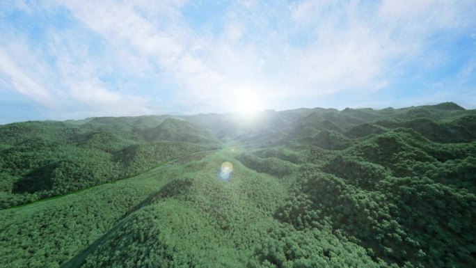 写实唯美蓝天白云 大气山体