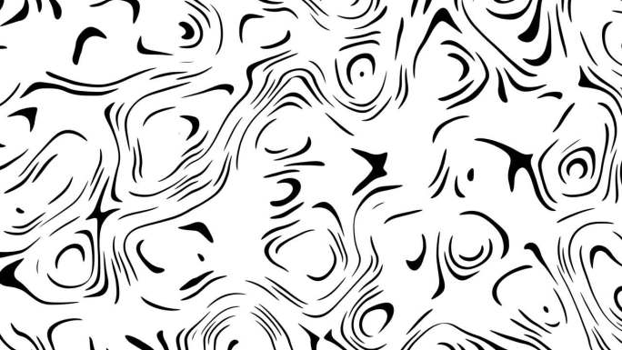 无缝抽象迷幻波背景循环播放。4 k的视频。简单的黑白两色。