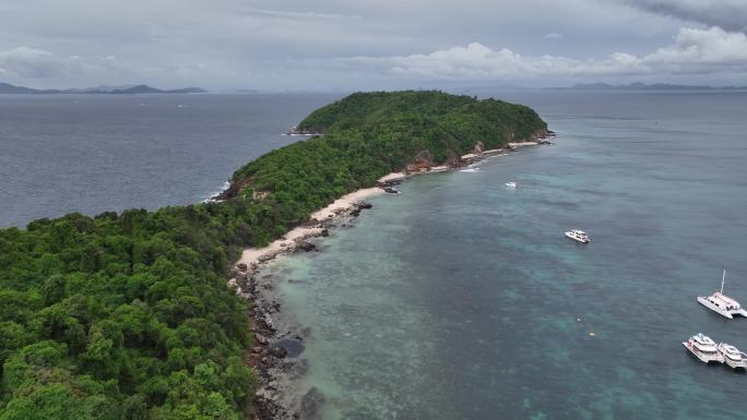 泰国普吉蜜月岛屿海滨自然风光航拍