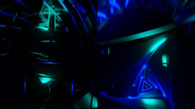 催眠和充满活力的闪烁科幻霓虹VJ循环身临其境的视觉效果。