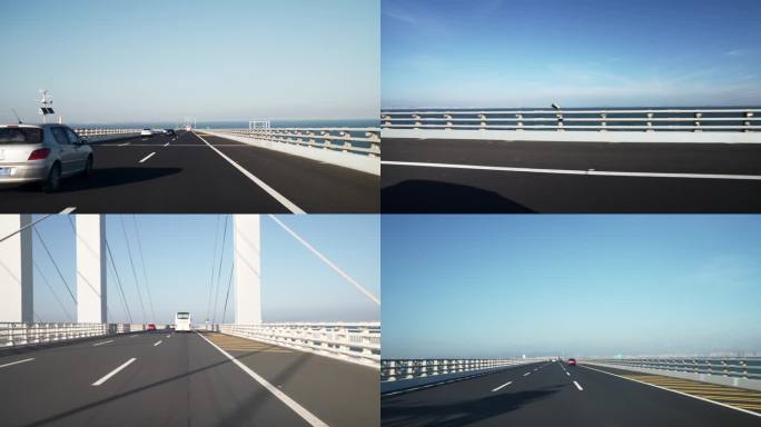 青岛跨海大桥4K60帧路面拍摄