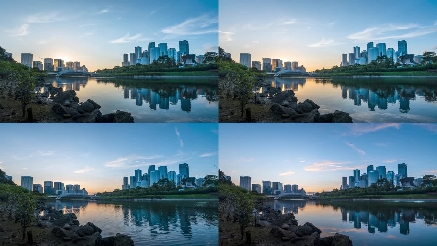 桂湾公园前海倒影日转夜8K60帧延时