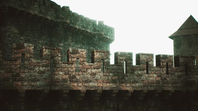 夕阳下的古堡城墙