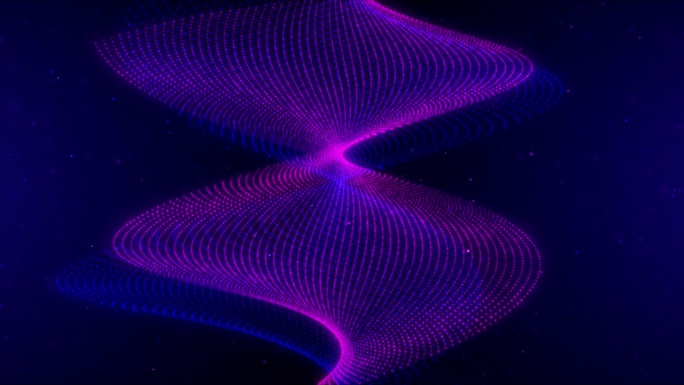波浪的点和编织线。抽象的背景。网络连接结构。