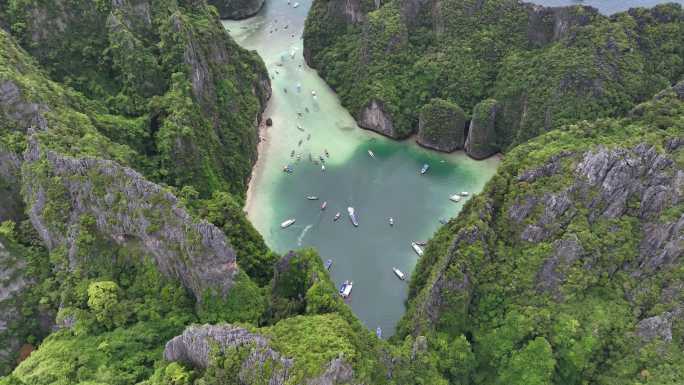 原创 泰国甲米小皮皮岛皮勒湾自然风光航拍