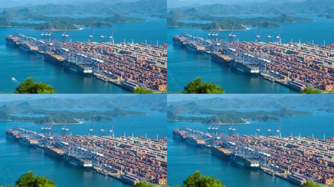 深圳盐田港特写地拍延时