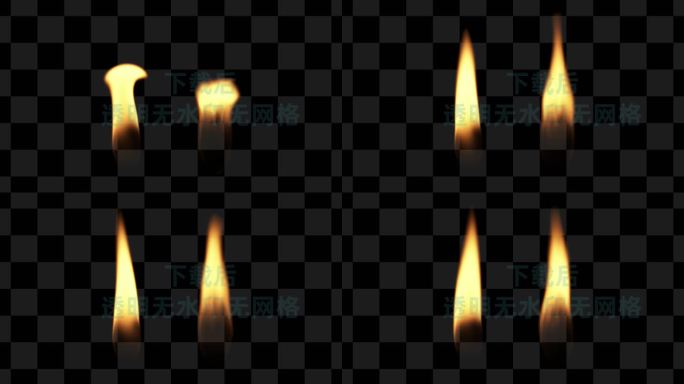 4K透明两个蜡烛视频