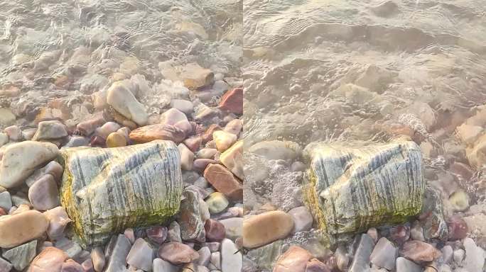 海浪拍打岩石