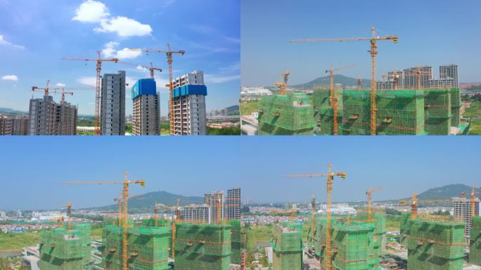 城市建设建筑工地塔吊建筑施工楼房房屋建设