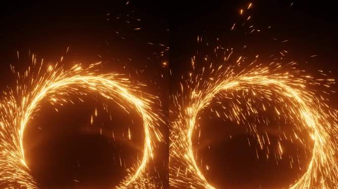 魔法圈作为一个具有闪闪发光的火焰环的跨次元入口旋转，创造出令人惊叹的视觉效果。美丽的火花视觉特效与闪