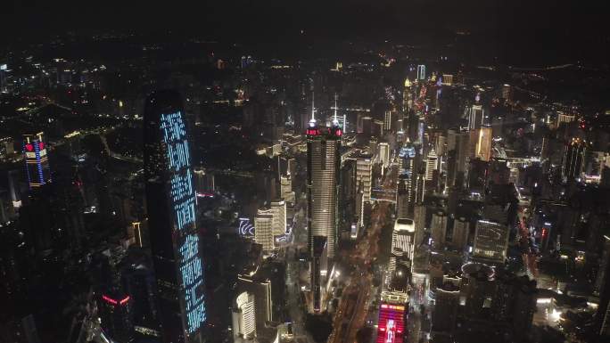 4k深圳罗湖地标航拍夜景