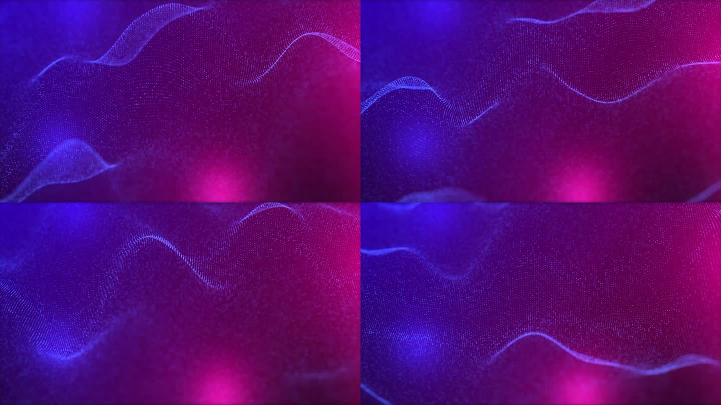数码点蓝紫色波线光梯度暗背景。文摘技术