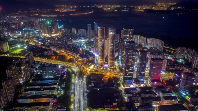 滨河大道夜景延时