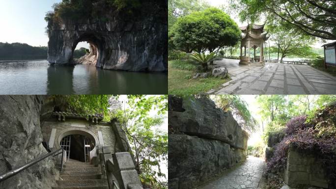 桂林山水之象鼻山航拍地拍合集