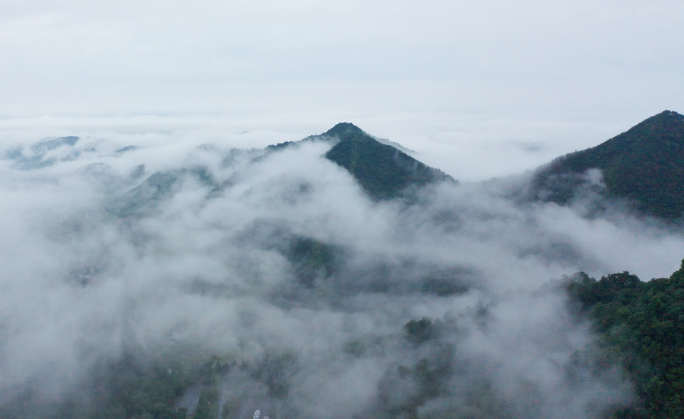 杭州临安天目山云雾仙境航拍