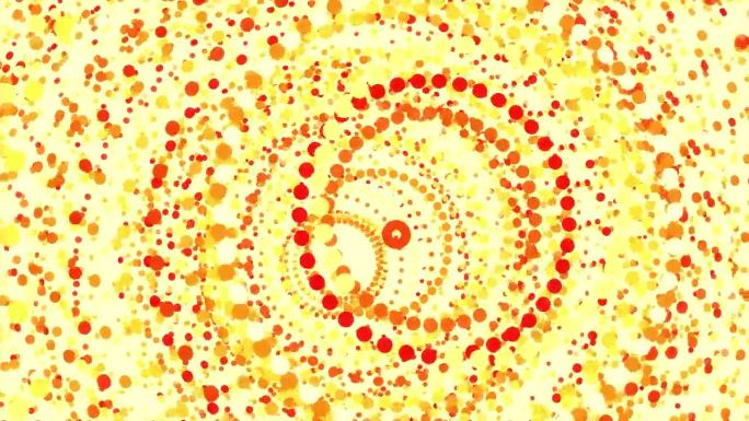 红橙黄甜的彩色环运动动画。可爱的颜色圆充满活力的行动创意背景。可爱的圆形彩色诱人的背景。漂亮的圆圈重