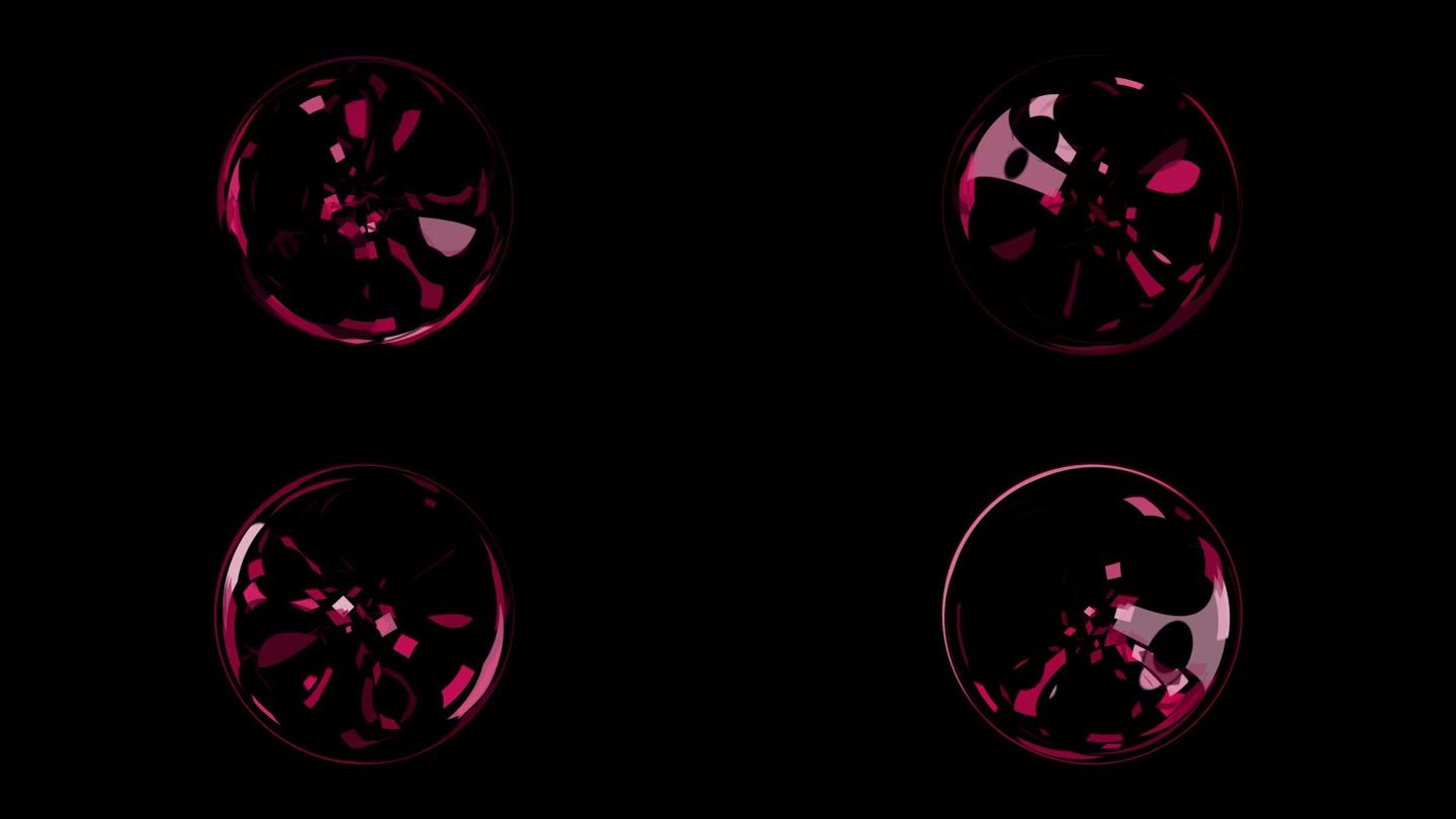 红粉红爆发抽象VJ泡沫宇宙球
