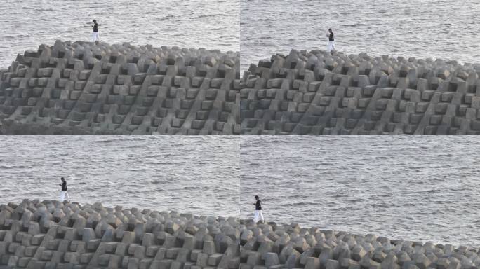 台州温岭城南大斗山海边航拍