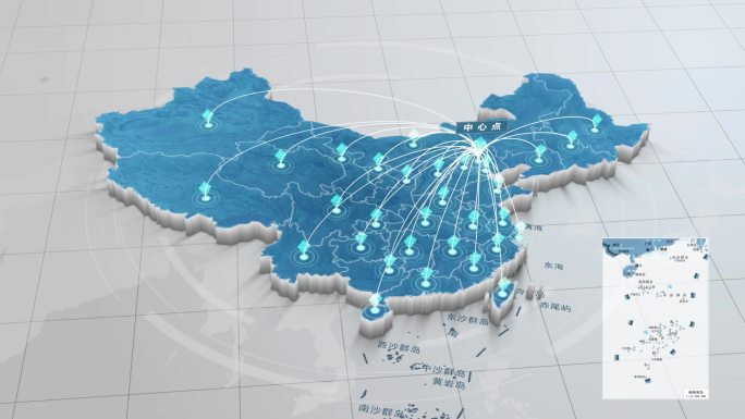 北京辐射全国蓝色科技地图