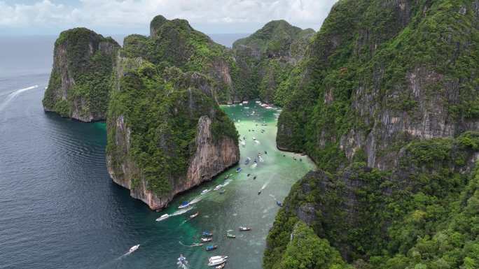 原创 泰国甲米小皮皮岛皮勒湾自然风光航拍