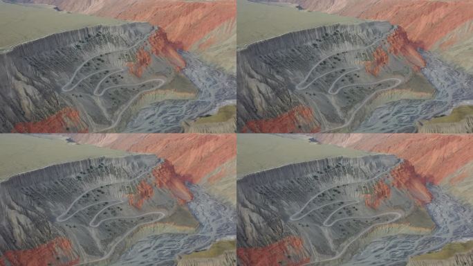 新疆塔城安集海大峡谷 红山 现代派抽象画