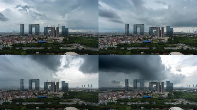 【超清4K】广州之窗台风暴雨海珠区延时