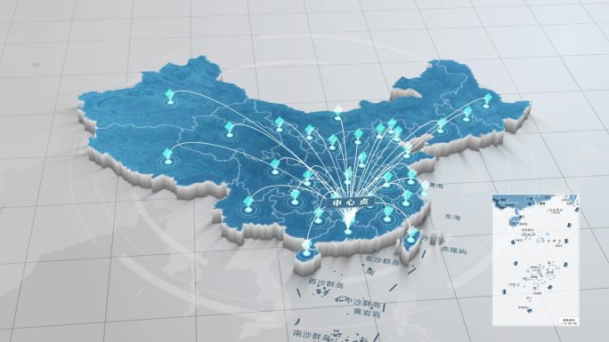 广州深圳辐射全国蓝色科技地图
