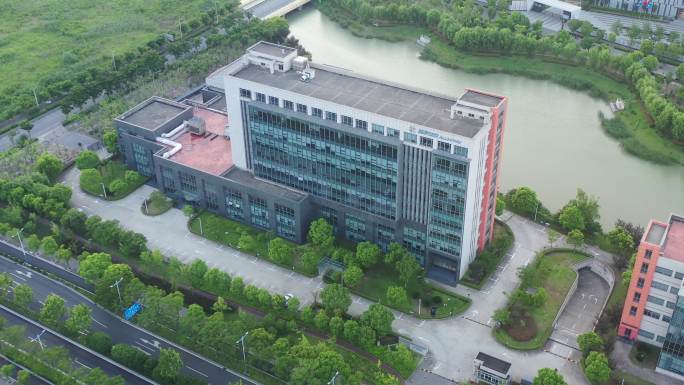 4K原素材-航拍上海通联支付数据处理中心
