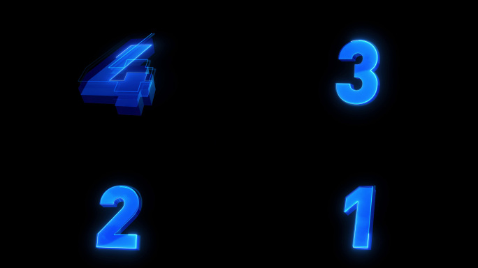 5秒全息3D倒数倒计时（带透明通道）