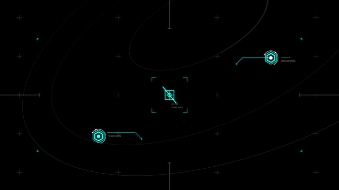 数字技术元素。高科技风格的HUD元素。适合平面设计。