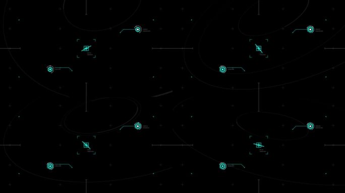 数字技术元素。高科技风格的HUD元素。适合平面设计。