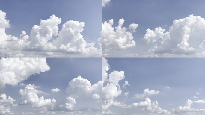 晴朗的夏日爆炸状云的4k延时视频素材