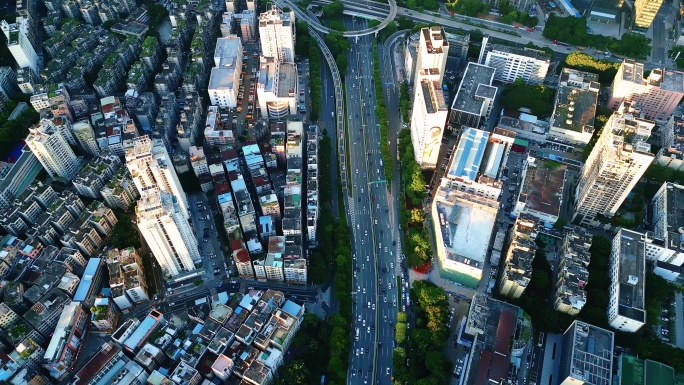 0151航拍城市道路楼盘小区