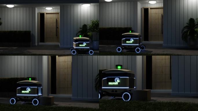 送餐机器人开车送餐到家门口，24小时不间断。