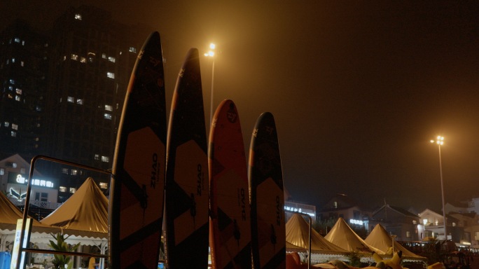 威海海滩夜景