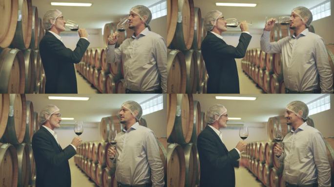 两名葡萄酒工厂的高级品酒师。