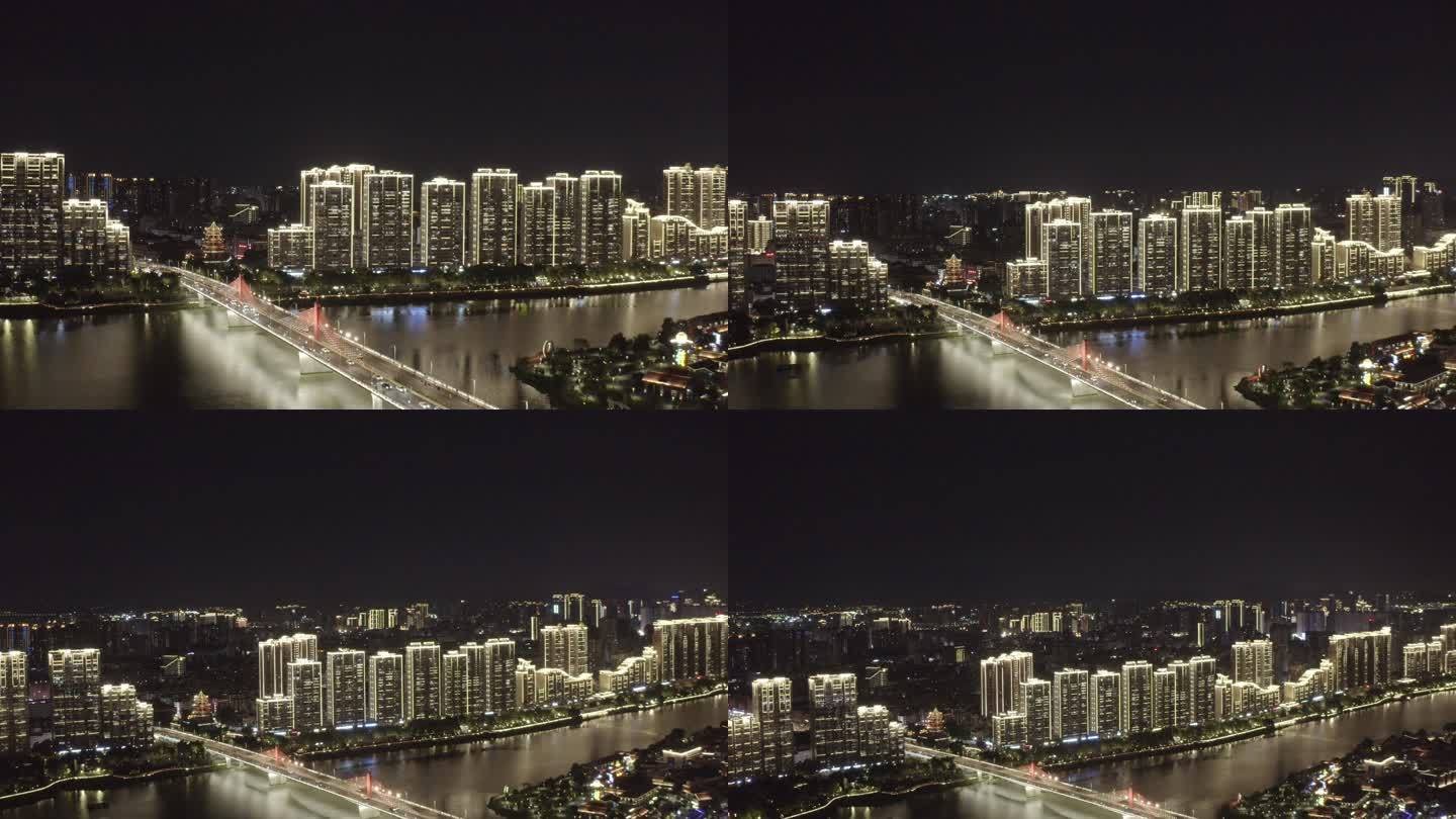 漳州芗城区夜景航拍