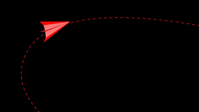 红色纸飞机轨迹多角度运动通道04