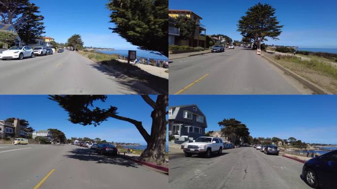 蒙特雷市驾驶车牌09前视图多摄像头加州沿海城市