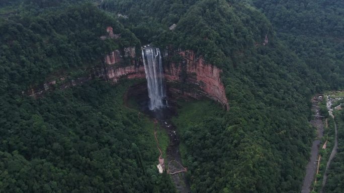 江津四面山瀑布航拍