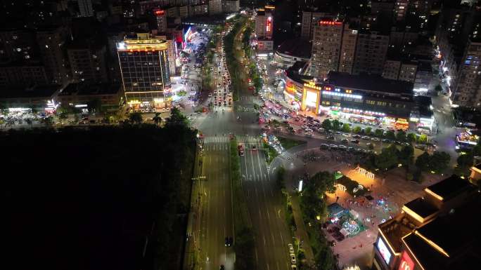 4K大亚湾坪山龙光城戴斯酒店大道夜景航拍