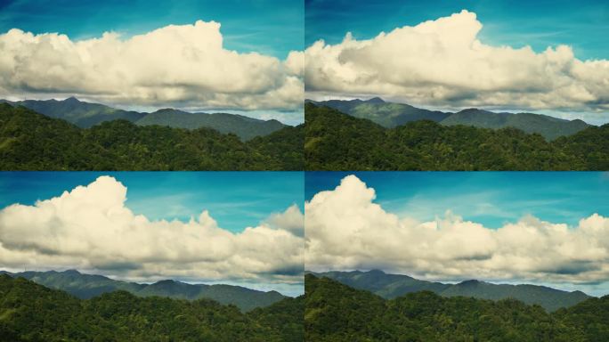 蓝天威严:捕捉山上动态的白云。