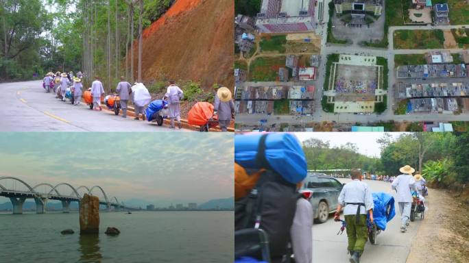 徒步行走 苦行僧 小推车