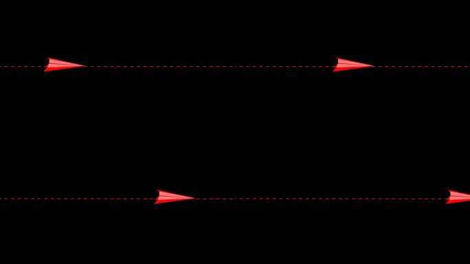 红色纸飞机轨迹多角度运动通道07